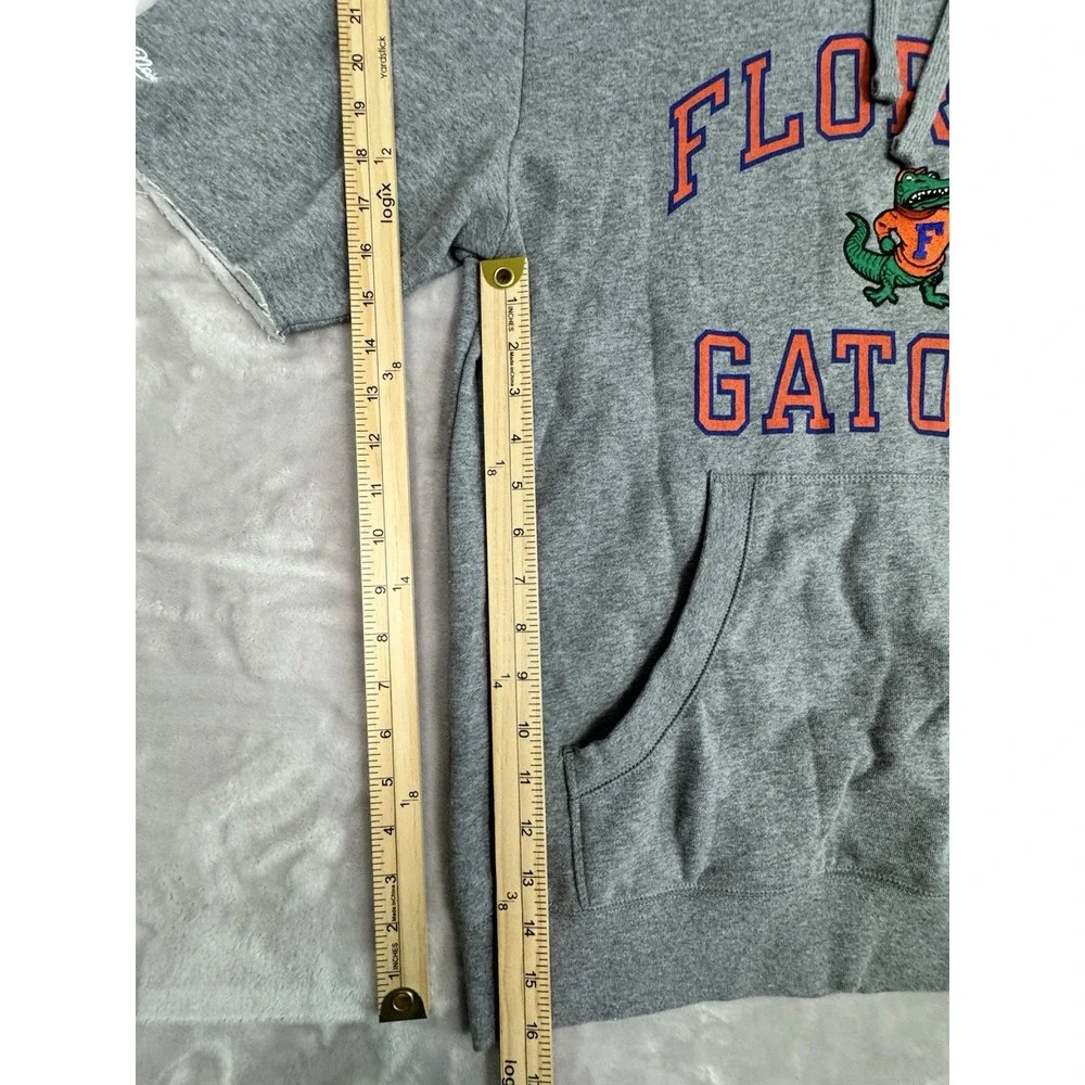 Mitchell Ness FL Gators Throwback Vault Pullover Hoodie SS Sweatshirt Gray Men's